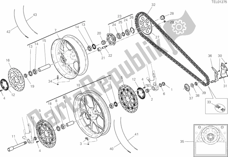 Tutte le parti per il Ruote del Ducati Multistrada 950 S 2020